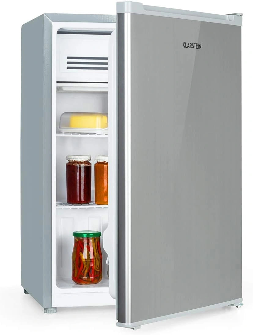 Klarstein Koelkast Delaware 75 liter, Mini-Koelkast met Vriesvak 4 liter, Compressorkoeling voor Keuken voor Kantoor, LED Schappen
