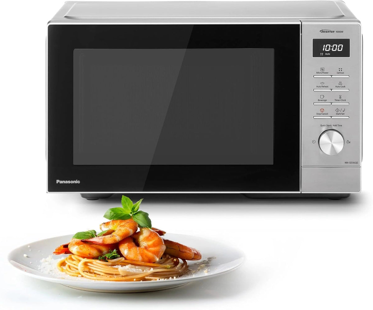 Panasonic NN-SD36QSEPG 29 liter Solo Magnetron, 1000W, Automatisch Ontdooien, 11 Automatische Programma's, Timer, Zilver