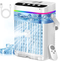 Mobiele airconditioning, 1250 ml, 4-in-1 mini-airconditioning voor kamer, draagbare mobiele airconditioner met timer van 1-3 uur, 7 kleuren