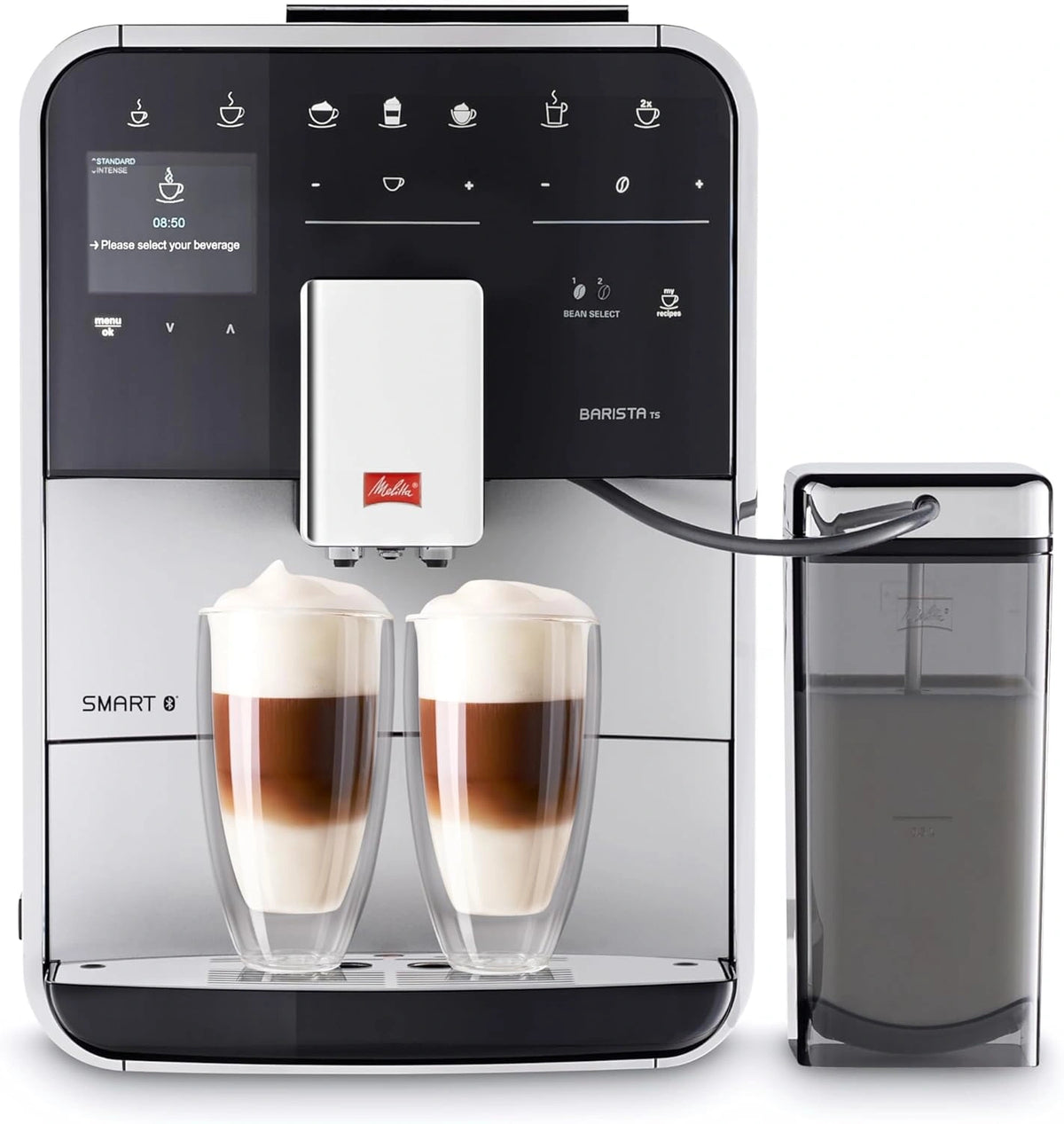Melitta Caffeo Barista TS Smart F850-101 Volautomatische espressomachine met melkreservoir, Smartphone-bediening met Connect App, One Touch-functie