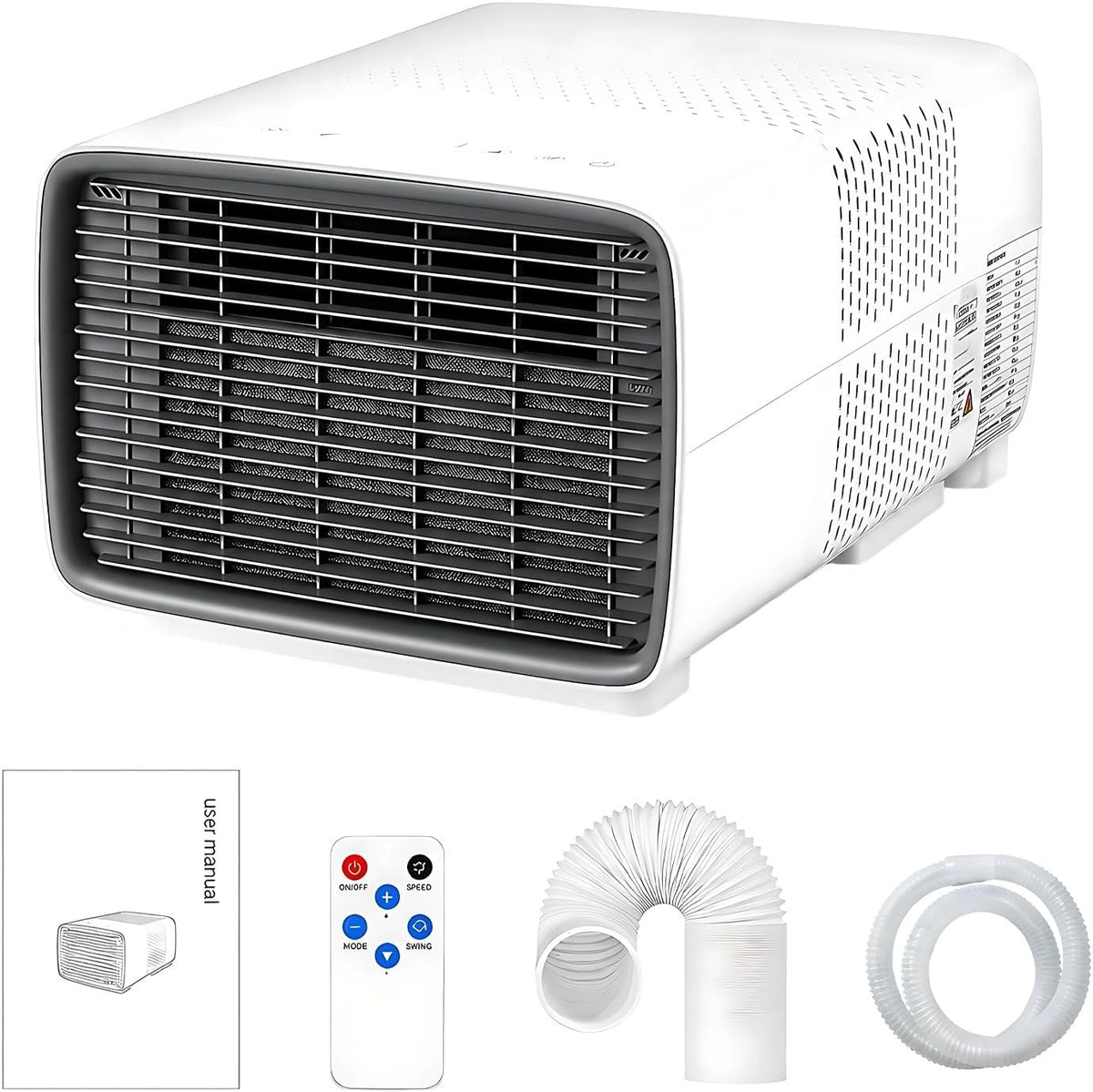 Mobiele Airco Camping, 2700 BTU Airconditioning voor Tent, Mini Airco met Echte Compressor, 280W voor Camper, Van & Reizen, grijs