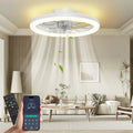 Nalezuns Plafondventilator met verlichting, 40 cm led-dimbare plafondverlichting, app en afstandsbediening, eetkamerlamp met ventilator, 6 standen