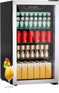 Drankenkoelkast, mini-koelkast met transparante deur voor limonade bier of wijn, werkbord koelkast met verstelbare afneembare planken