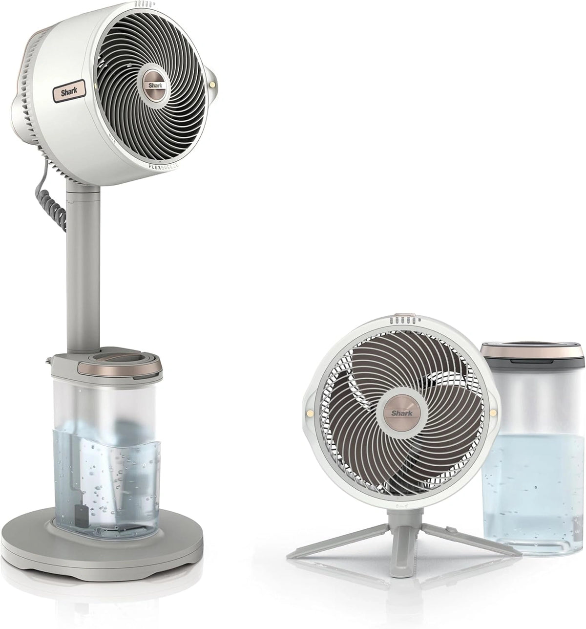 Shark FlexBreeze Pro Mist Binnen- & Buitenventilator, 20 m Reikwijdte, zilver
