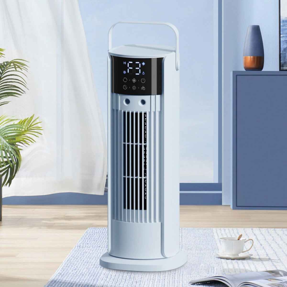 3-in-1 mobiele luchtkoeler zonder afvoerslang, ventilator met waterkoeling, 3 windsnelheden, 180 graden oscillatie, 10 uur timer, stil