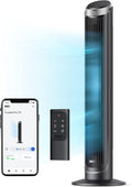 Dreo Slimme stille torenventilator, 90° oscillatie, staande ventilator voor slaapkamer, 7,9 m/s, 5 snelheden, 4 modi