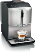 Siemens, volautomatische espressomachine, EQ300, TF303E07, ceramDrive, milkPerfect, oneTouch-functie, inox-zilver metallic