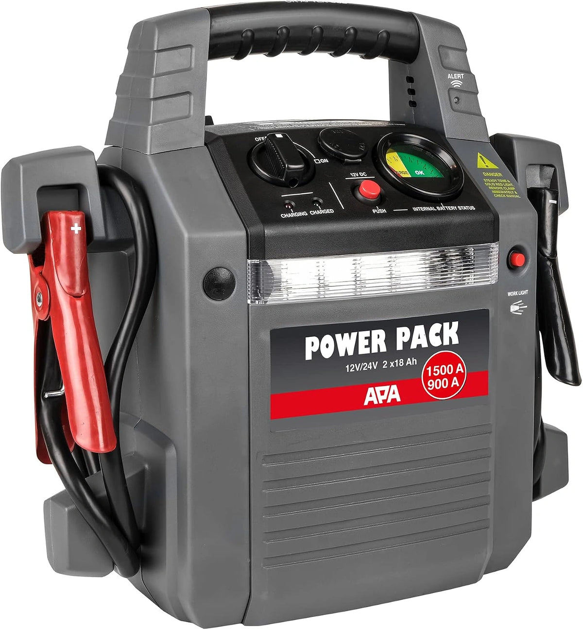 APA Starthilfe-Powerpack 12/24V, Grau
