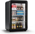 Klarstein Audrey Evo Drankenkoelkast met Glazen Deur, 95 liter Minikoelkast, Retro Design, LED-verlichting, Dubbelwandige Deur, 0-10 °C