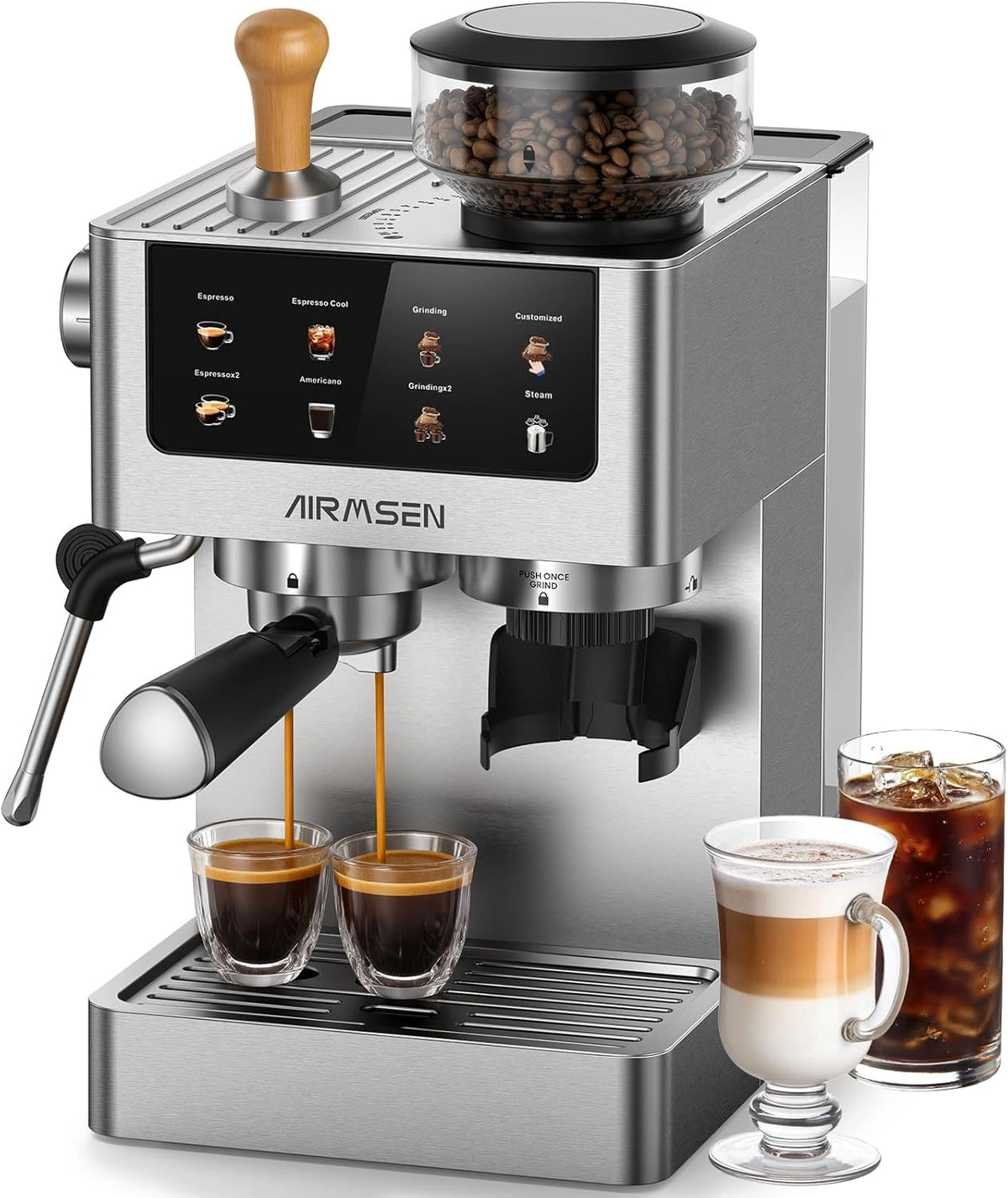 AIRMSEN Espressomaschine, Edelstahl