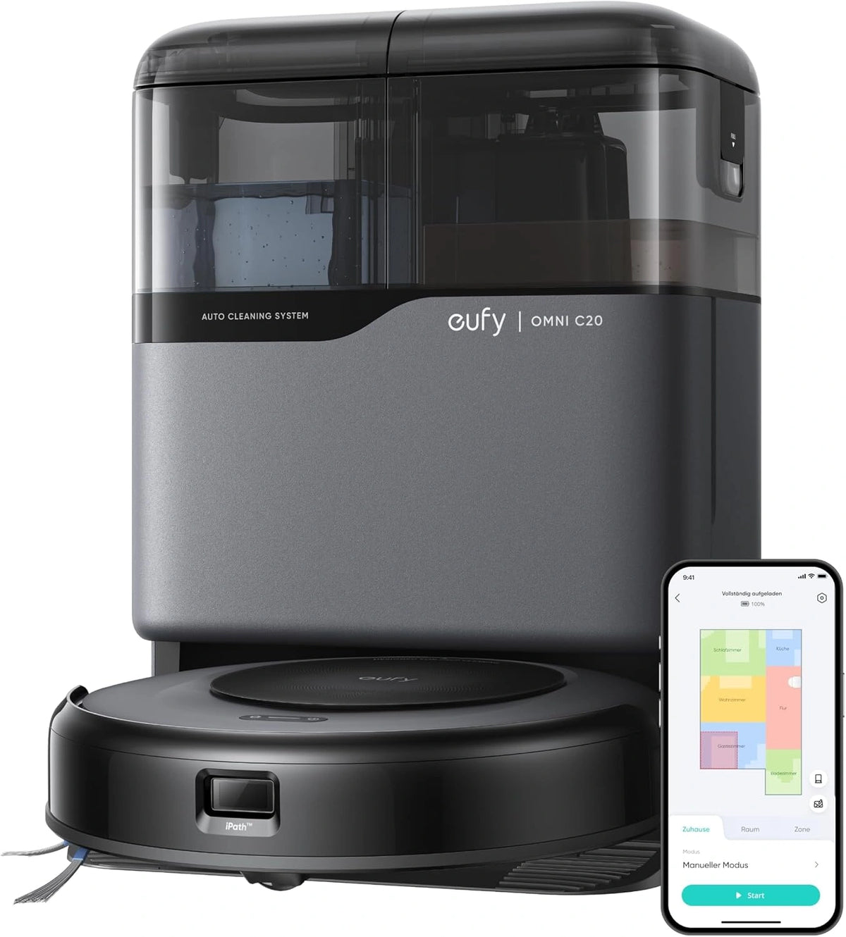 Eufy Omni C20, Robotstofzuiger & Dweil, 7000 Pa, wit