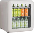 HCK 46 liter mini-koelkast met glazen deur, zilver