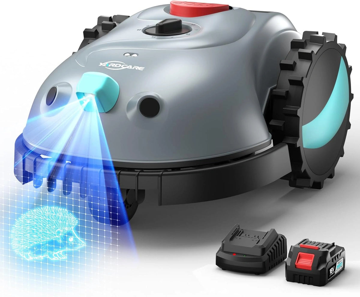 YARDCARE V100 Robotmaaier zonder begrenzingskabel, met camera, hindernisvermijding, visie-navigatie, 4 Ah accu, grasmaaier