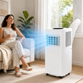 Mobiele Airco, 13.000 BTU-Unit met Afstandsbediening en Raamkit, Koelt tot Ca. 22 M² (geschikt voor Slaapkamers), 24-Uurstimer 4000W, beige
