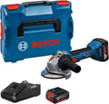 Bosch Professional 18V System haakse accuslijpmachine GWS 18V-8 (schijfdiameter 125 mm, incl. 2 x GBA 5.0Ah-accu, oplader GAL 18V-40, L-BOXX), zwart
