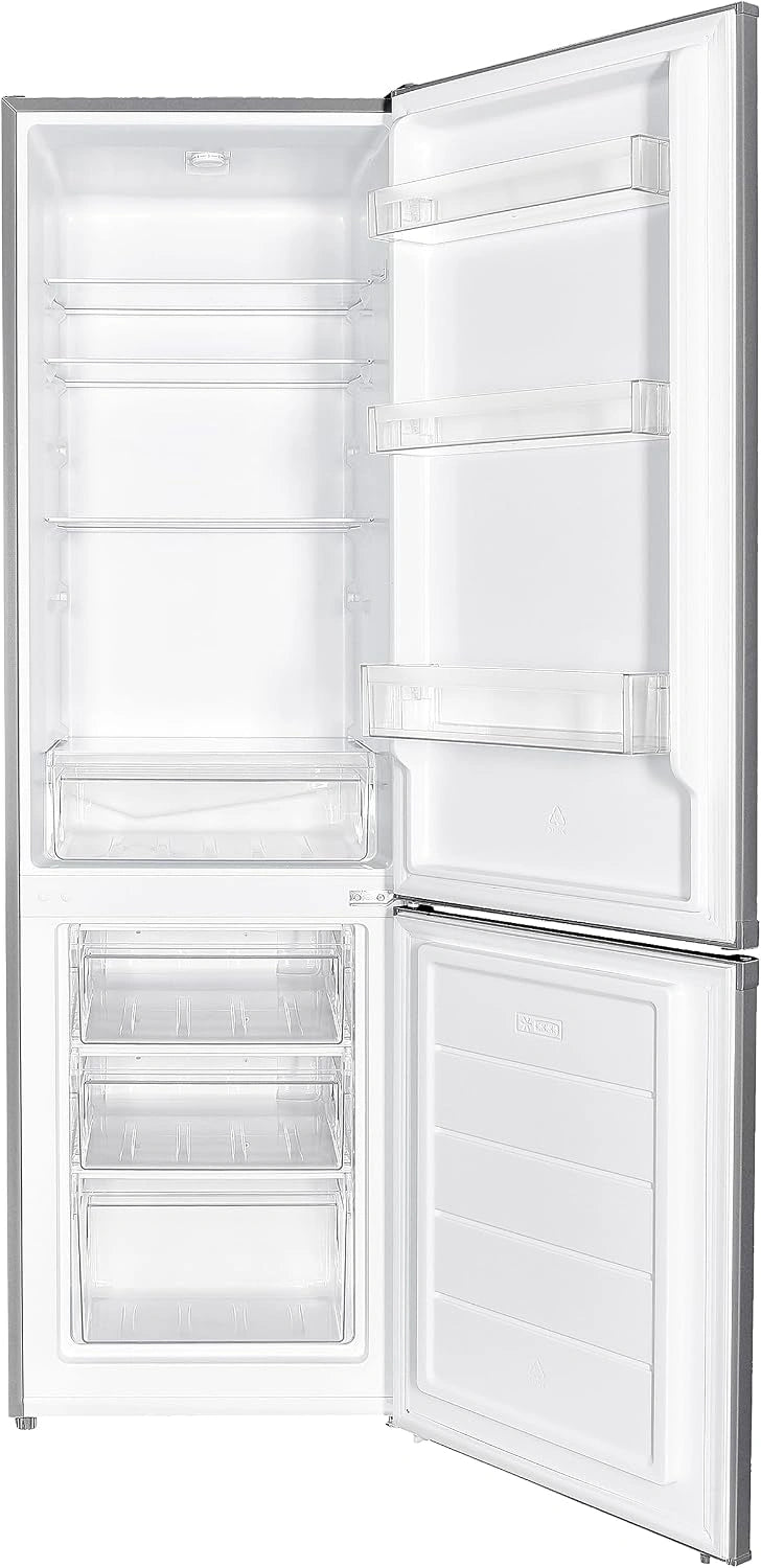 PKM KGK262EIX koel-vriescombinatie 180 cm/262 liter/Inox Design/71 liter, 4 sterren geviervak, slechts 40 dB, verwisselbare deuraanslag