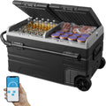VEVOR Auto Koelkast, 12 Volt Auto Koelkast Koelkast Koelkast, 115 L Dual Zone Draagbare Vriezer met Wielen en Handvat