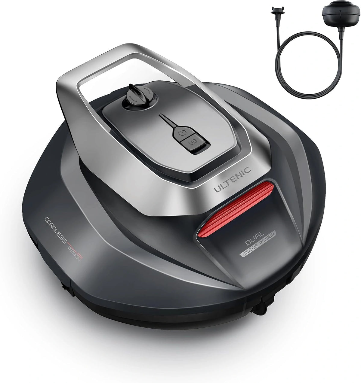 Ultenic Zwembadrobot, 90 min, 80 m², opname zonder mast, automatisch parkeren, draadloze zwembadzuiger met 2 motoren, 5200 mAh