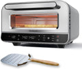 Elektrische pizzaoven met pizzasteen en pizzaschep, 450 °C voor knapperige steenovenpizza in 2 minuten, 1700 W, timer
