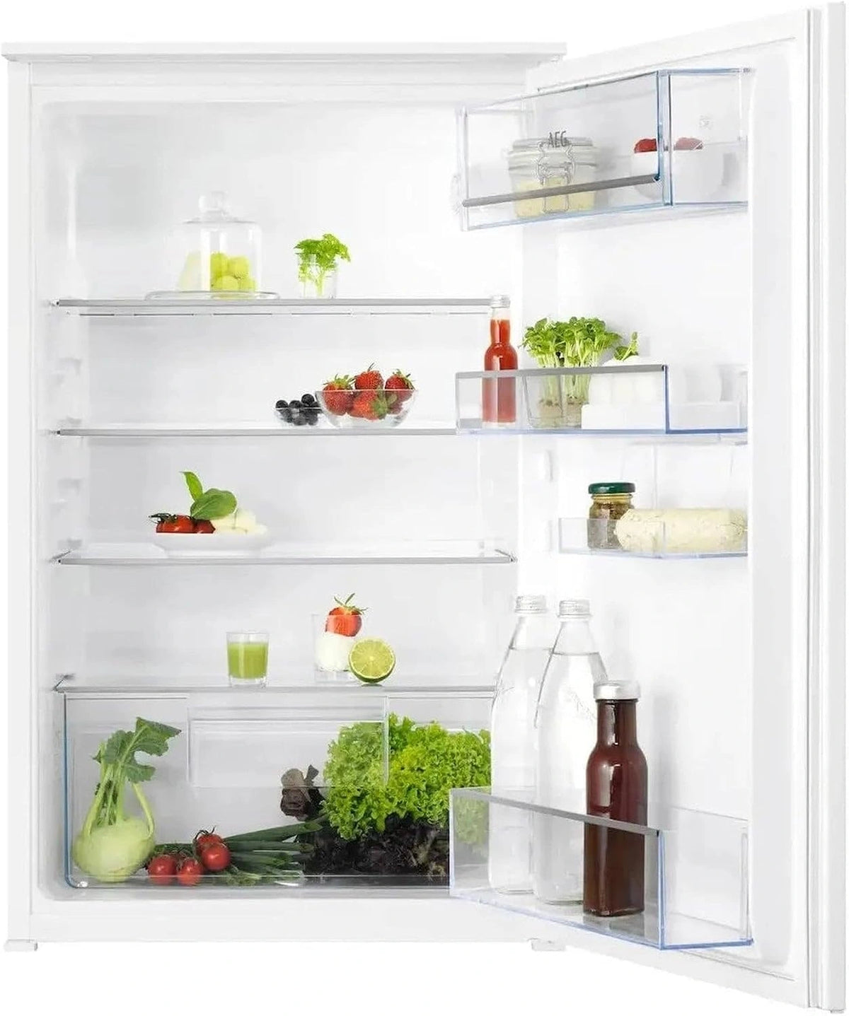 AEG Inbouwkoelkast 88 cm zonder vriezer, serie 5000 OptiSpace: 3x meervoudig verstelbare glazen plank, grote koelruimte (142 liter), LED-verlichting
