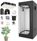 Kweektent, Complete Kweekset Met 100w/200w Led-Kweeklamp Met Volledig Spectrum, Dimbaar, Complete Kweektentset Voor Hydrocultuur,50 * 50 *