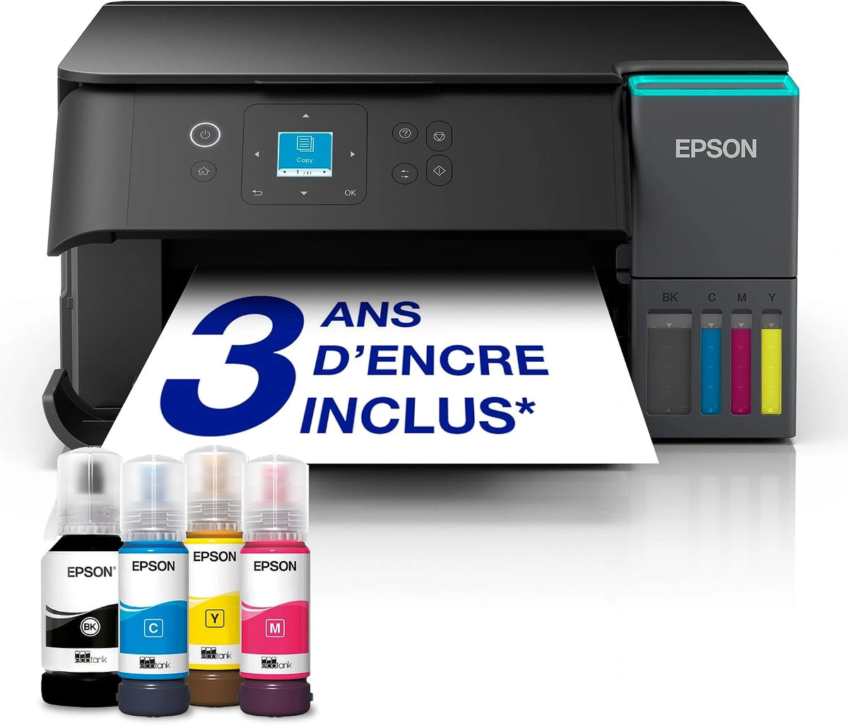 EcoTank ET-2950 A4 multifunctionele printer met wifi- en AirPrint inkt, met scan, kopiëren en dubbelzijdig printen, tot 3 jaar inkjet, zwart/bruin