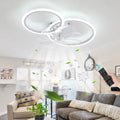 Plafondventilator Met Licht En Afstandsbediening Woonkamer LED Dimbaar Kroonluchter Stille DC Motor Plafondventilator Met Licht Omkeerbare 6 Snelheid