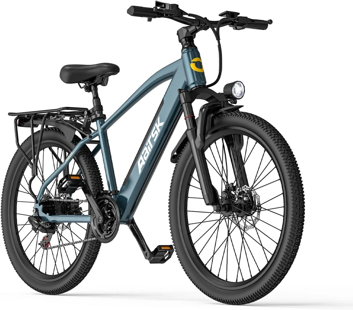 S800 Elektrische fiets 26 inch voor heren en dames, 36 V 13 Ah accu, 250 W motor, 25 km/u, bereik 75 km, 7-versnellingsdérailleur, zwart