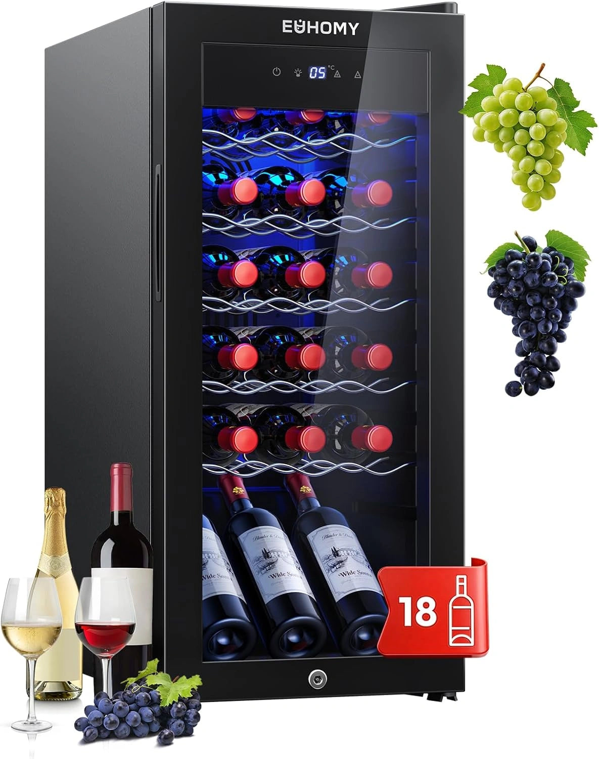 EUHOMY Weinkühlschrank EUHOMY 45L, 45 L