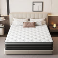 Matras 180x200 hoogte 20cm schuim boxspringbed hardheid H3, wit/zilver