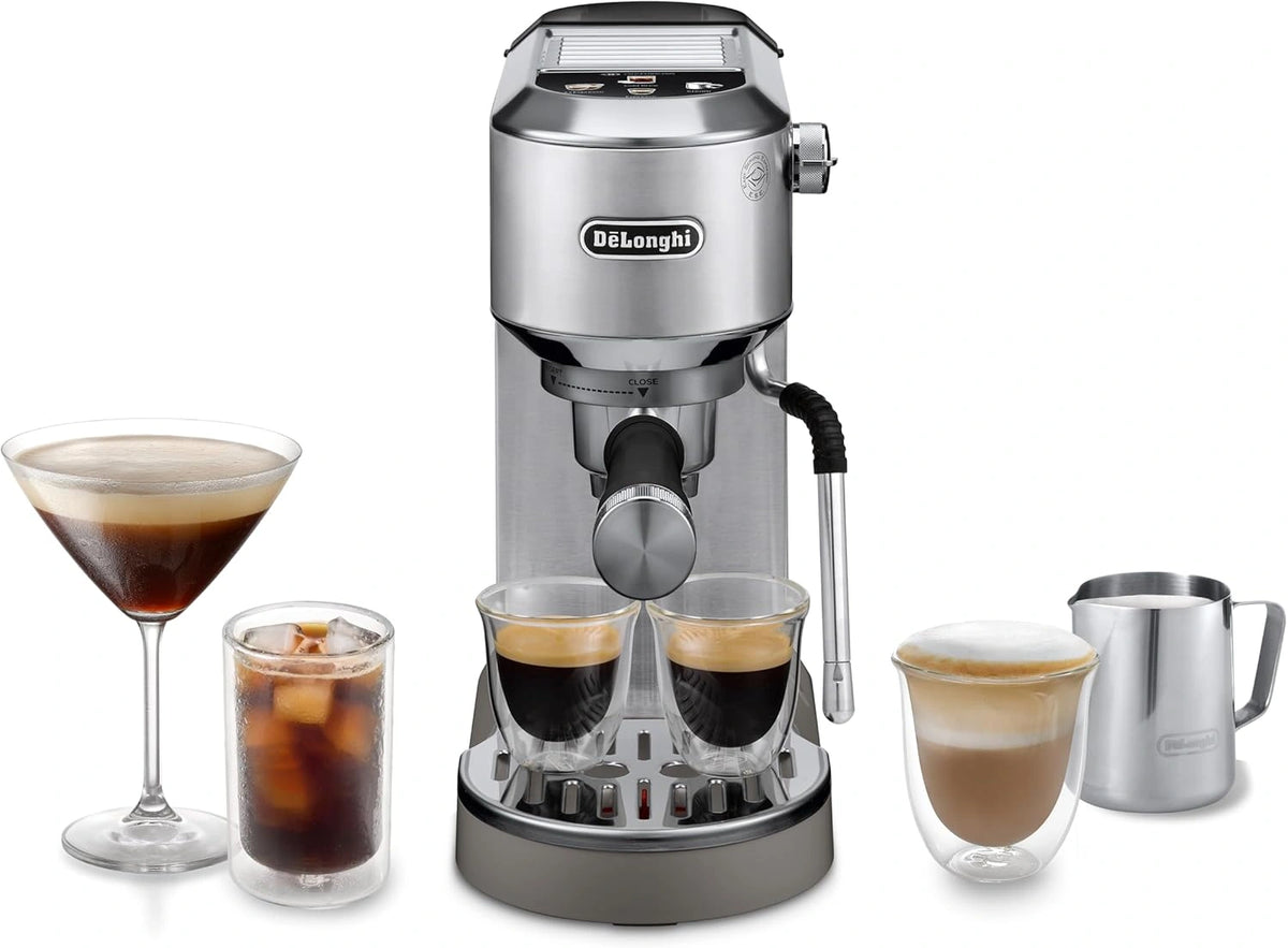 De'Longhi Dedica Duo EC890.M Handmatig koffiezetapparaat voor espresso, cappuccino en cold brew, barista, met stoommondstuk voor My LatteArt