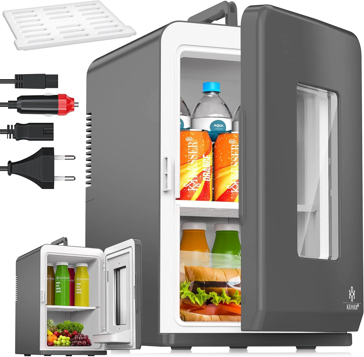 KESSER Elektrische Kühlbox DC 220, 15 L, Heizfunktion, Anthrazit