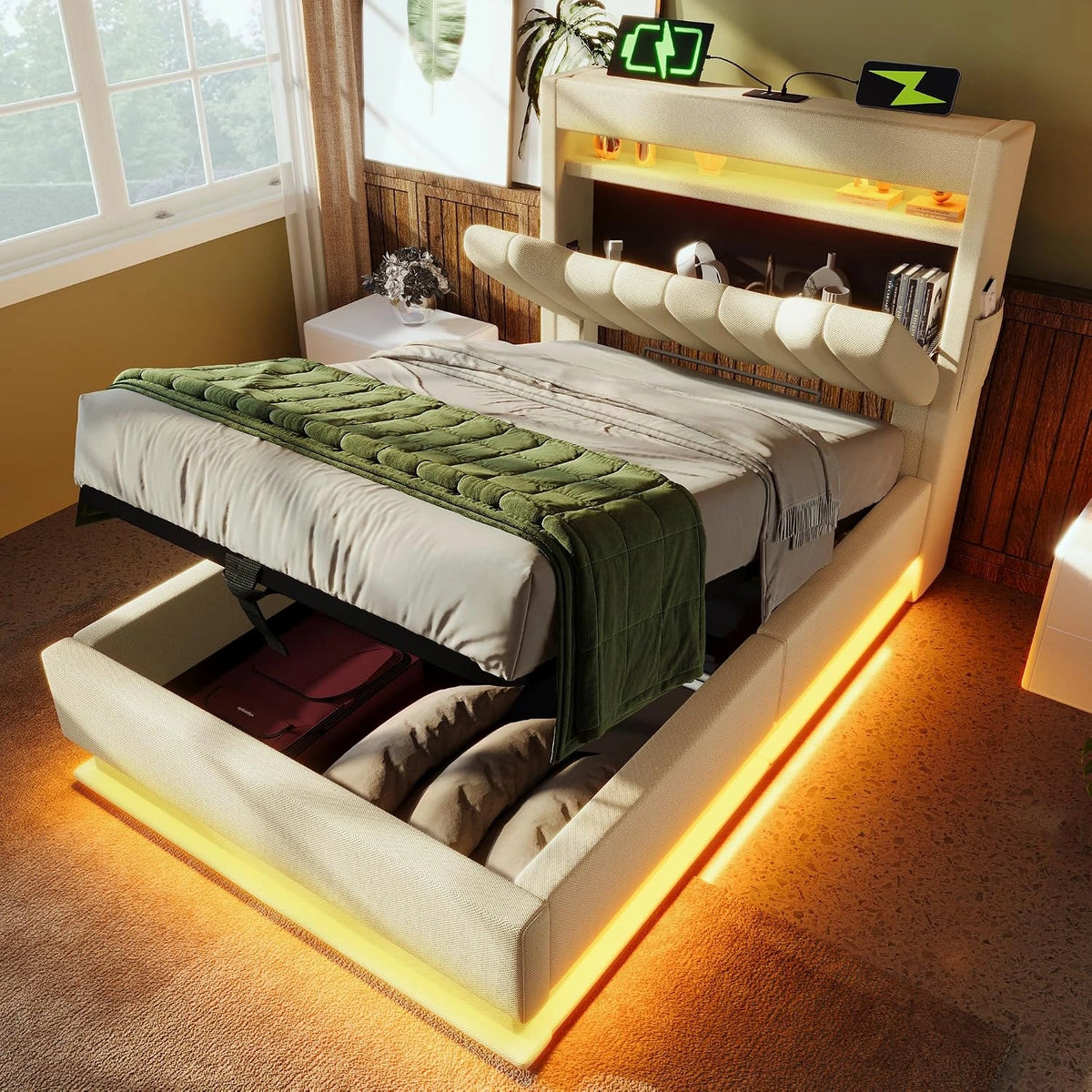 Su & Chan Legence Bett, Beige