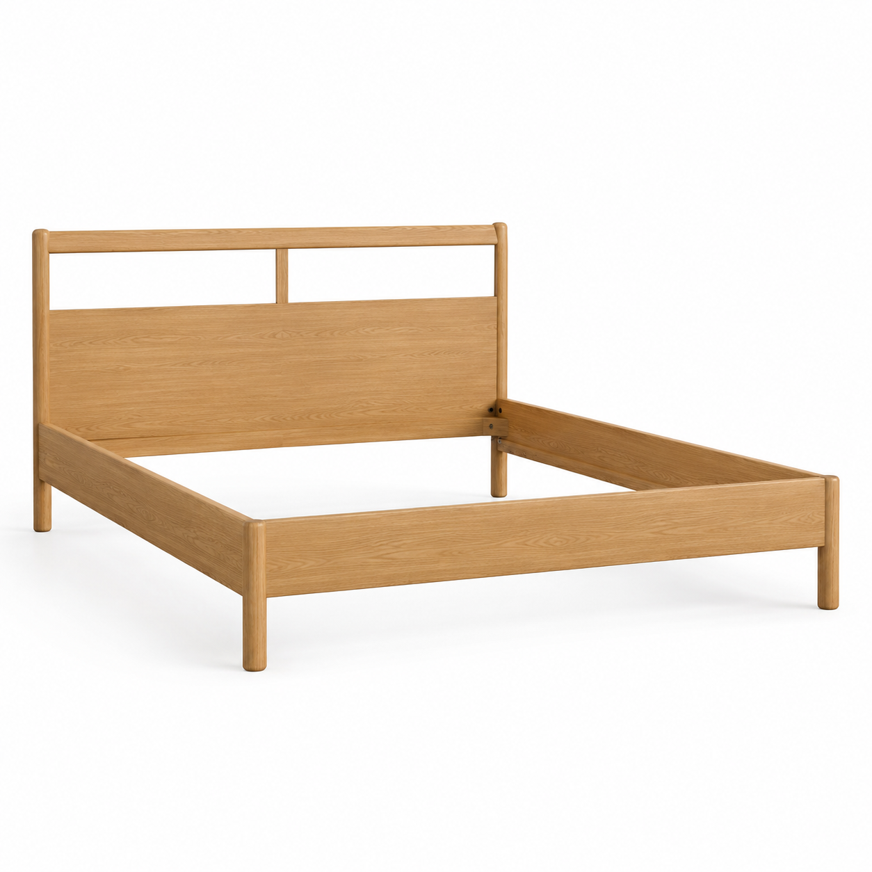 Japandi Bettgestell Eiche Natur mit Kopfteil 160x200 cm