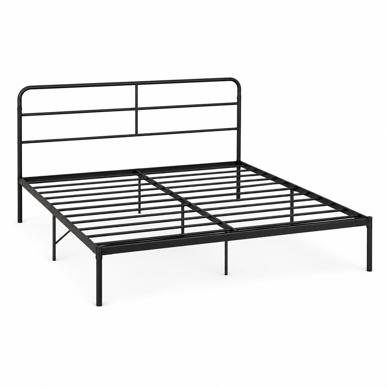 Metallbett Schwarz matt im Industrial Stil 140x200 cm