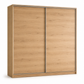 Schwebetürenschrank Eiche Natur mit matten Fronten 200x216 cm