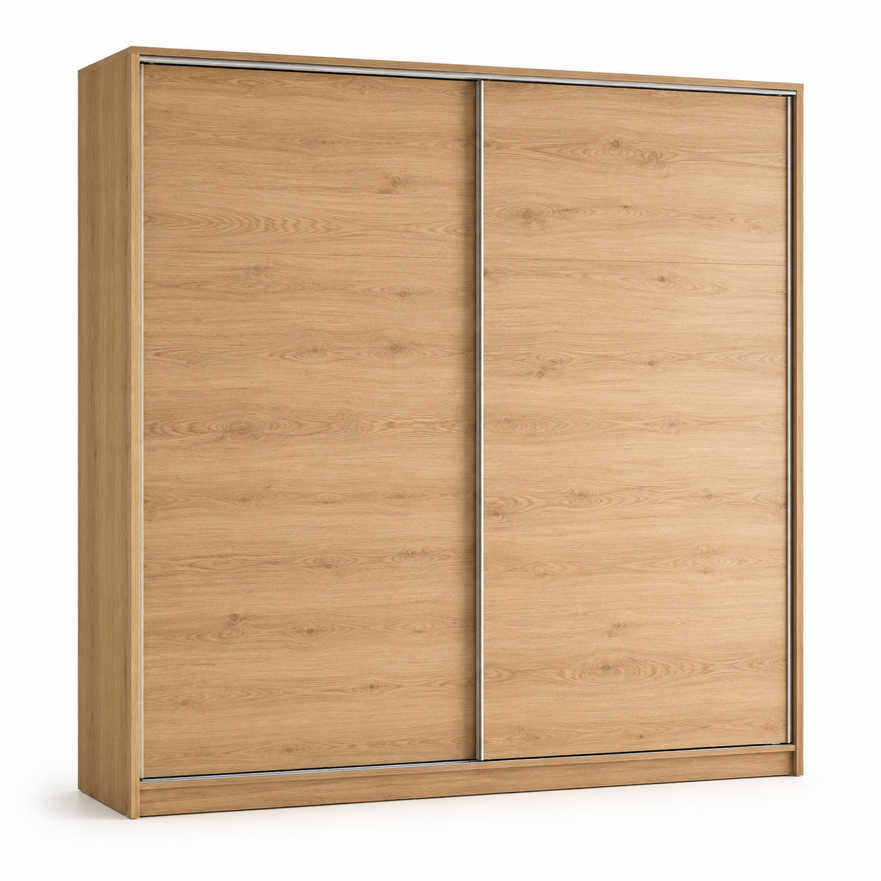 Schwebetürenschrank Eiche Natur mit matten Fronten 200x216 cm