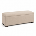 Gepolsterte Schlafzimmerbank Beige mit Stauraum 120x40 cm