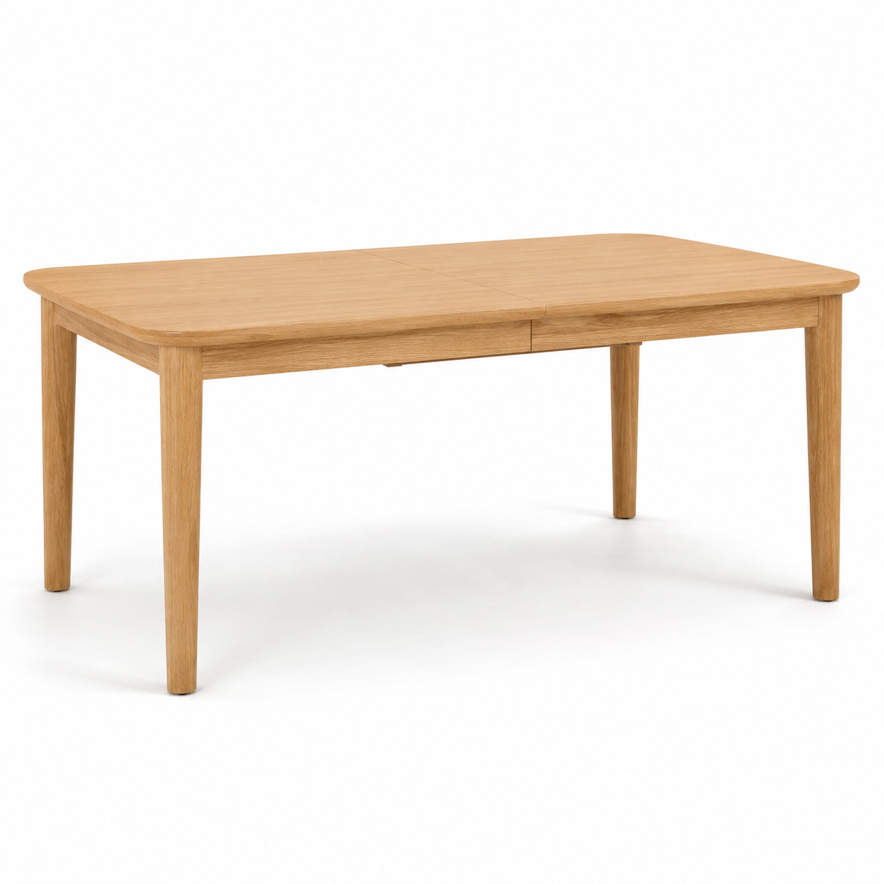Ausziehbarer Esstisch Eiche Natur mit abgerundeten Kanten 140-180x85 cm