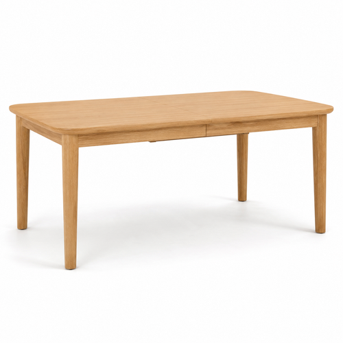 Ausziehbarer Esstisch Eiche Natur mit abgerundeten Kanten 140-180x85 cm
